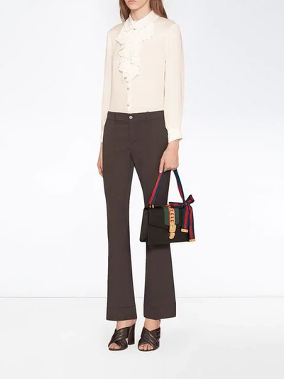 Shop Gucci Black Sylvie Leather Shoulder Bag