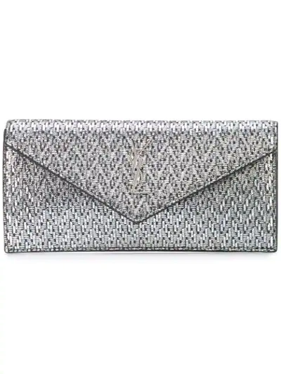 Shop Saint Laurent Mini Clutch Bag - Black