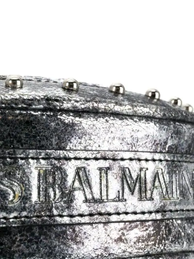 Shop Balmain Coin Crossbody Bag In Silver