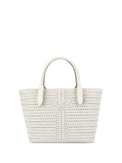 Shop Anya Hindmarch Woven Tote In White