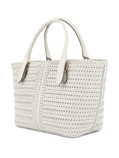 Shop Anya Hindmarch Woven Tote In White