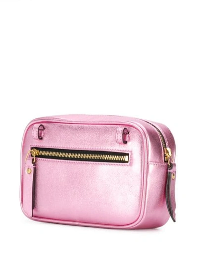 Shop Saint Laurent Quilted Logo Belt Bag - Pink