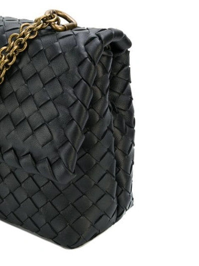 Shop Bottega Veneta Nero Intrecciato Nappa Baby Olimpia Bag In Black