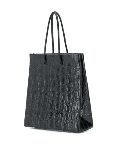 Shop Medea Crocodile Embossed Crossbody Bag In Black