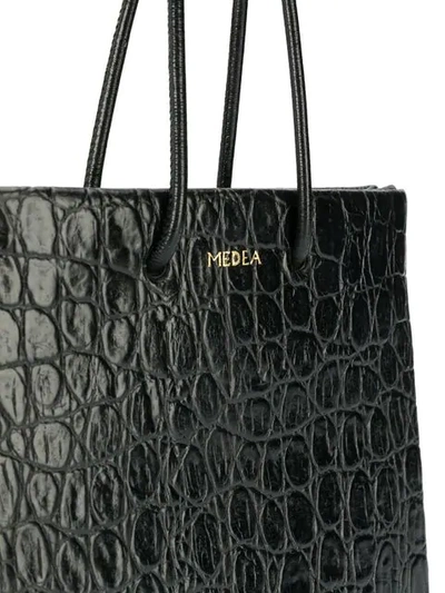 Shop Medea Crocodile Embossed Crossbody Bag In Black