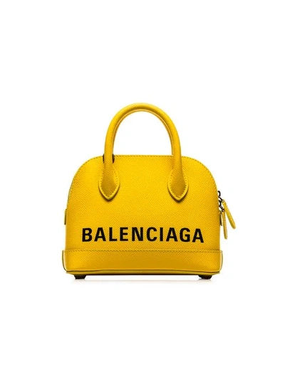 Shop Balenciaga Canary Yellow Ville Xxs Leather Cross Body Bag