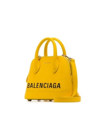 Shop Balenciaga Canary Yellow Ville Xxs Leather Cross Body Bag