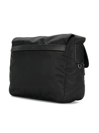 Shop Prada Vela Messenger Bag In Black