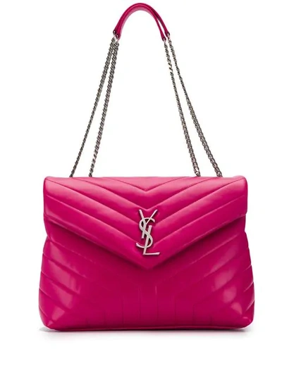 Shop Saint Laurent Loulou Shoulder Bag - Pink