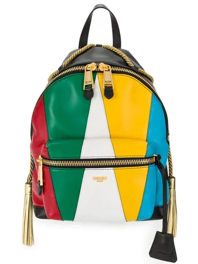 Shop Moschino Colour Block Backpack In Black