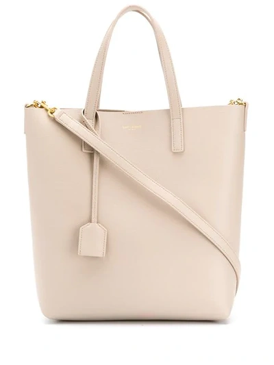 Shop Saint Laurent Top Handles Tote Bag In Neutrals