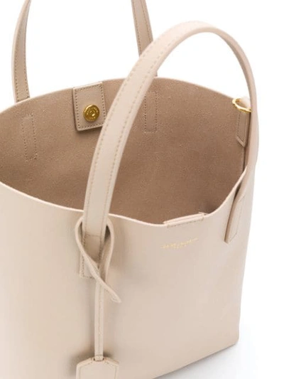 Shop Saint Laurent Top Handles Tote Bag In Neutrals