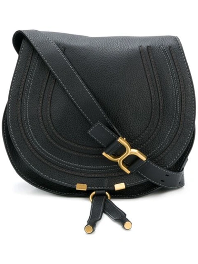 Shop Chloé Marcie Shoulder Bag In Black