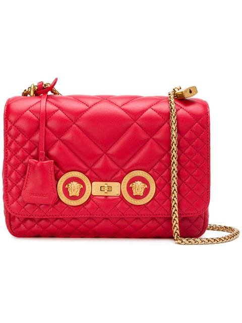 versace quilted icon shoulder bag