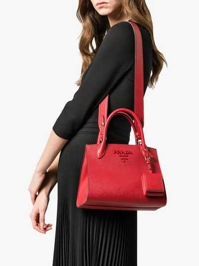 Shop Prada Paradigme Tote In Red