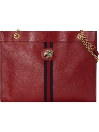 Shop Gucci Rajah Large Tote In Red