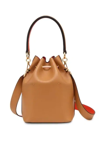 Shop Fendi Mon Tresor Bucket Bag In Brown