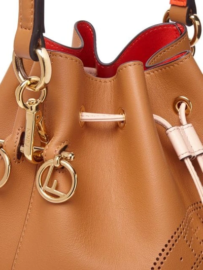 Shop Fendi Mon Tresor Bucket Bag In Brown