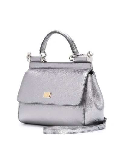 Shop Dolce & Gabbana Sicily Mini Tote - Metallic