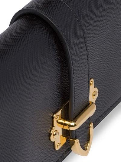 Shop Prada Cahier Saffiano Mini Cross-body Bag In Black
