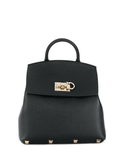 SALVATORE FERRAGAMO STUDIO BACKPACK - 黑色