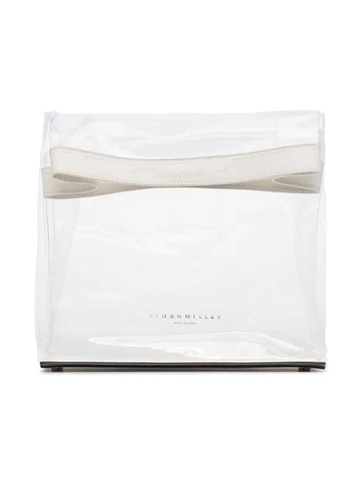 white and transparent lunchbag 30 PVC clutch bag