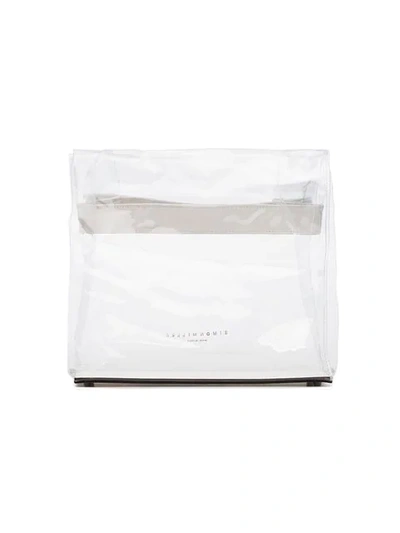 Shop Simon Miller White And Transparent Lunchbag 30 Pvc Clutch Bag