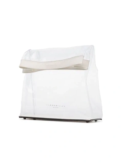 Shop Simon Miller White And Transparent Lunchbag 30 Pvc Clutch Bag