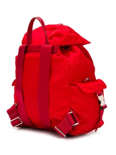 Shop Moncler Foldover Top Backpack In Red