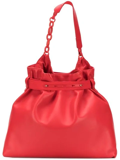Shop Lanvin Chain Detail Tote In Red