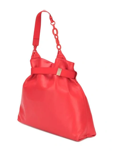 Shop Lanvin Chain Detail Tote In Red