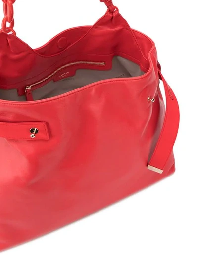 Shop Lanvin Chain Detail Tote In Red