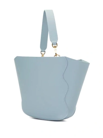 Shop Mansur Gavriel Mini Ocean Tote Bag In Blue