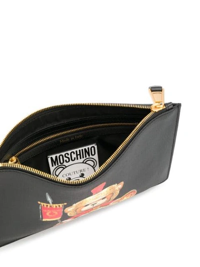 Shop Moschino Roman Teddy Bear Clutch Bag In Black