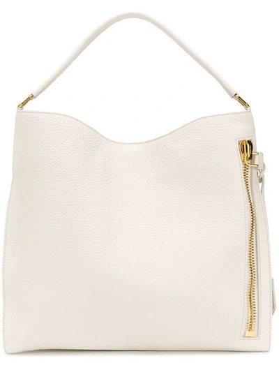 Shop Tom Ford Alix Hobo Tote Bag In White