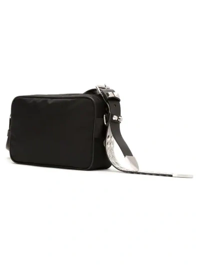 Shop Prada Nylon Shoulder Bag In Black ,white