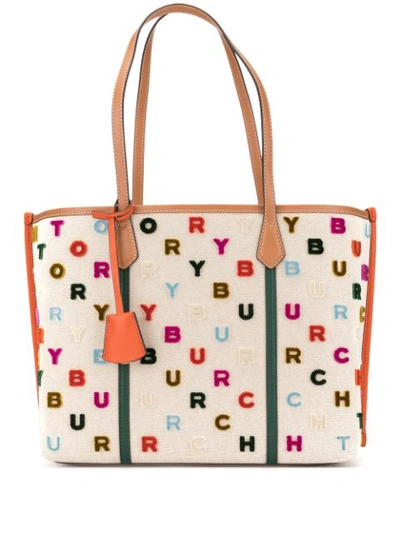 Shop Tory Burch Perry Fil Coupe Tote Bag In 265 Natural / Multi Color