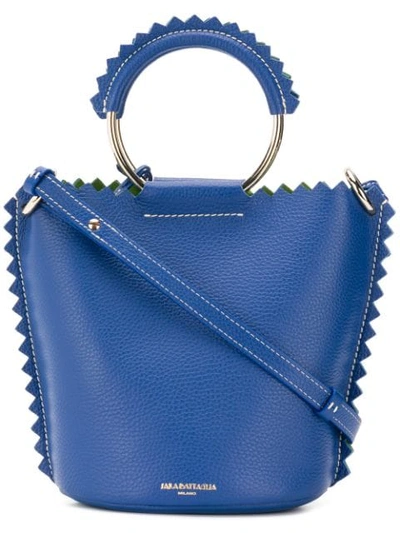 Shop Sara Battaglia Helen Bucket Bag In Blue