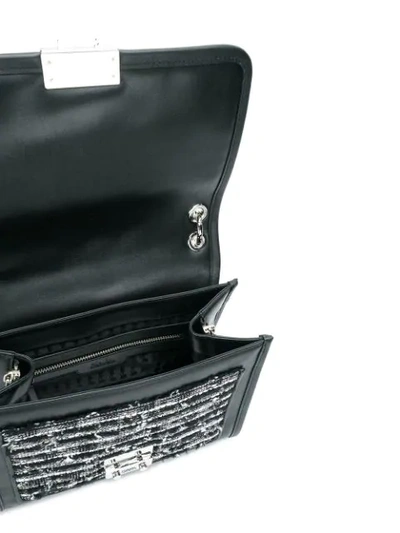 Shop Karl Lagerfeld K/kuilted Tweed Hand Bag - Black