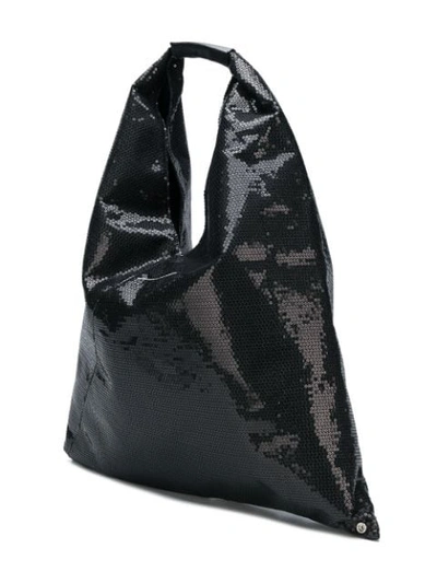 Shop Mm6 Maison Margiela Sequinned Japanese Tote Bag In Black