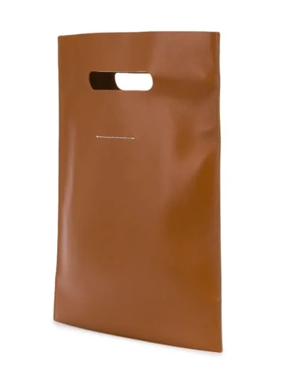 Shop Mm6 Maison Margiela Structured Shopper Tote - Brown