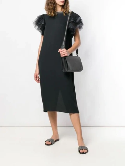 Shop Fabiana Filippi Ball Chain Shoulder Strap Bag In Black