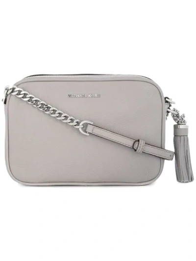 Shop Michael Michael Kors Ginny Medium Crossbody Bag In Grey