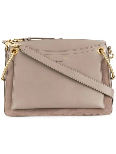 Shop Chloé Medium Roy Shoulder Bag In Neutrals