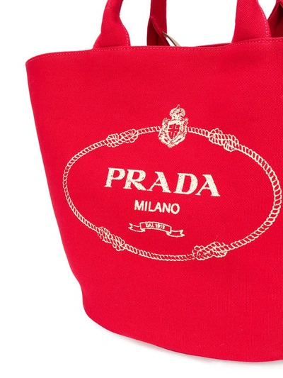 Shop Prada Gardener Tote In Red