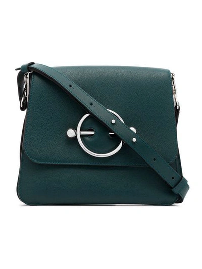 Shop Jw Anderson Green Disc Leather Shoulder Bag