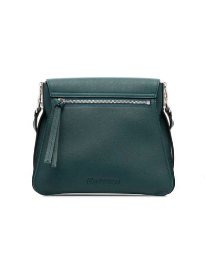 Shop Jw Anderson Green Disc Leather Shoulder Bag