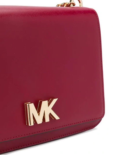 Shop Michael Michael Kors Logo Flap Shoulder Bag In Red