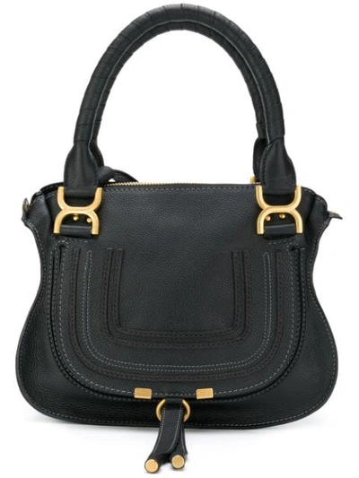 Shop Chloé Marcie Tote Bag In Black