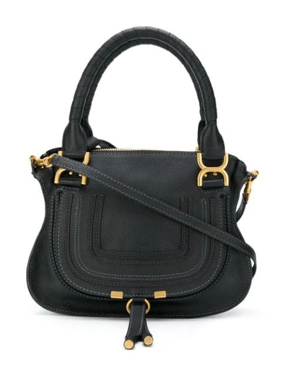 Shop Chloé Marcie Tote Bag In Black